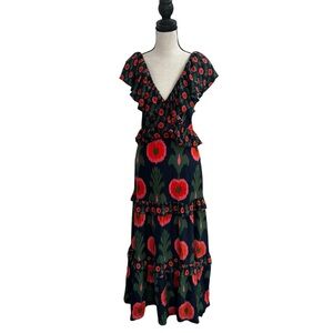 Figue Valerie Dress Sz. 0 in Hanging flower Midnight Navy
